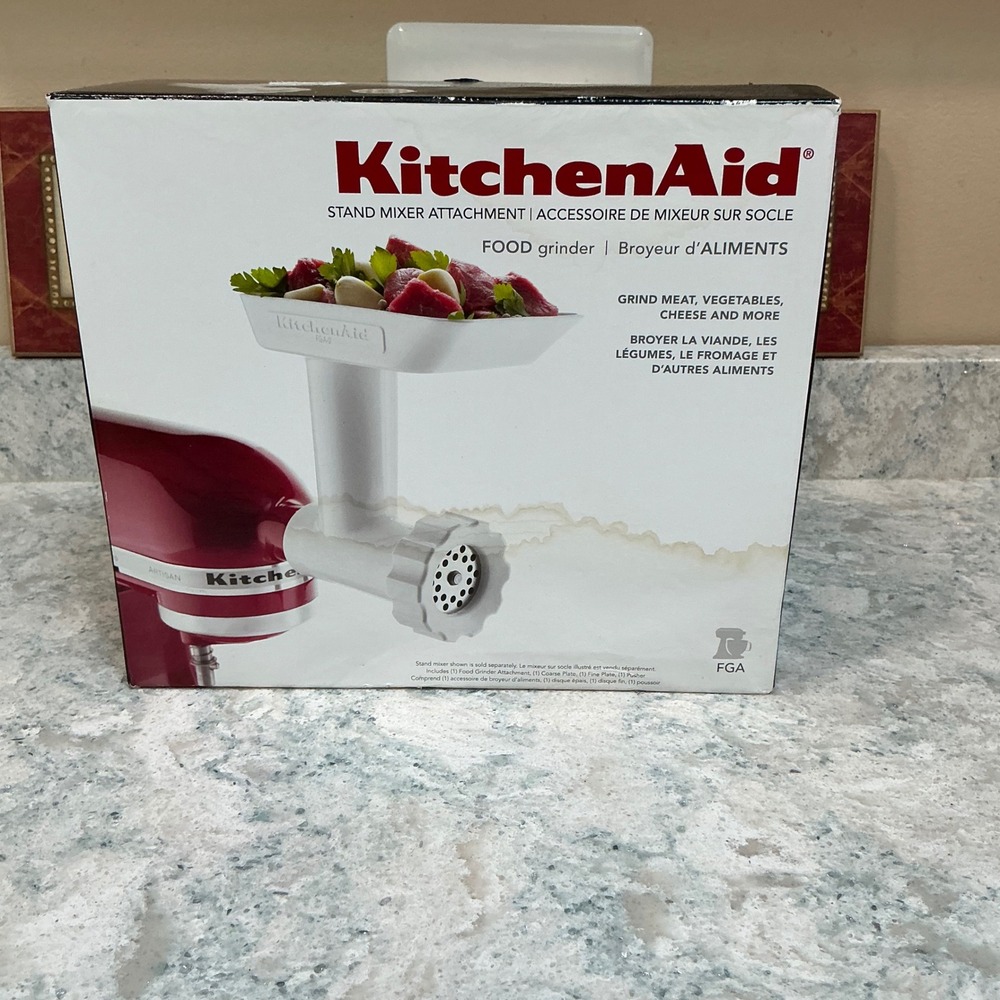 KitchenAid Food Grinder Attachment FGA White For Stand Mixer Meat Veggie Cheese